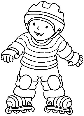 transmissionpress: Little Boy is Dressed for Skating - Kids Coloring Pages