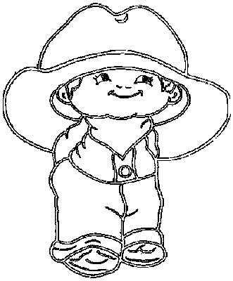 Little cowboy with a big cowboy hat - Kids Coloring Pages >> Disney Coloring Pages