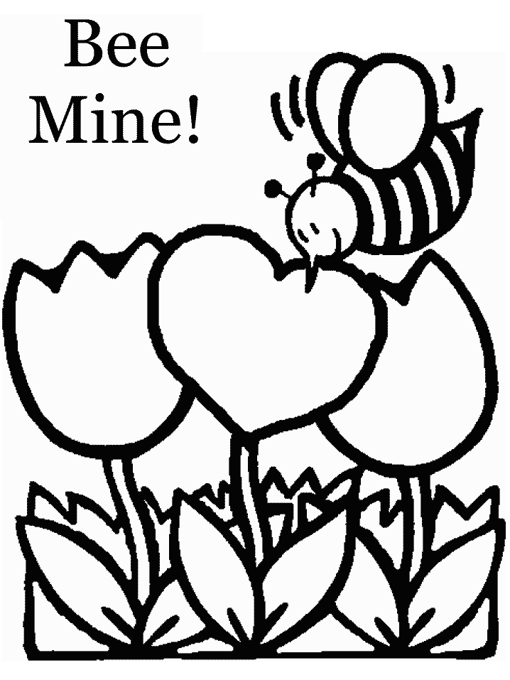 transmissionpress: Valentine&#039;s Day Bee Coloring Pages