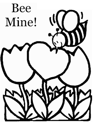 Cute Valentines  Coloring Pages on Valentine S Day Bee Coloring Pages