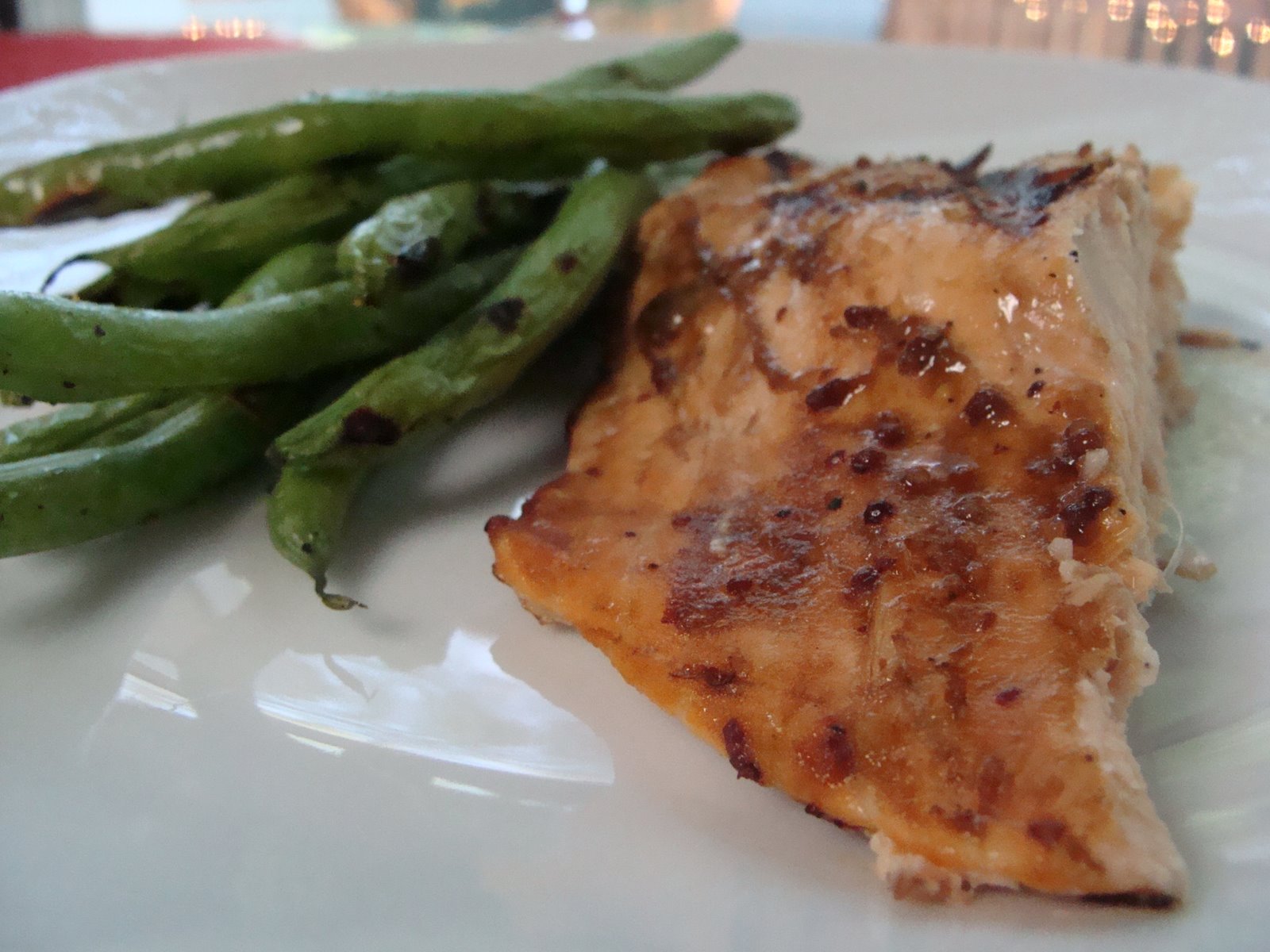 Grilled Salmon with Honey Mustard Glaze Vanilla Bean Cafe