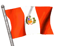 Bandera peruana flameando