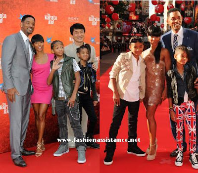 Actors Will Smith, Jada Pinkett Smith, Jade n Smith, Jackie Chan and