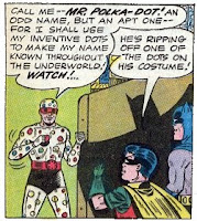batman, robin and mr polka dot... i dunno why, it was dot related okay batman, robin and mr polka dot... i dunno why, it was dot related okay