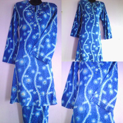 Baju Kurung Sulam Manik Dan Labuci Sutera Chiffon