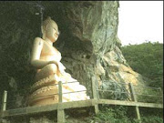 Buddha image top of Erawan cave