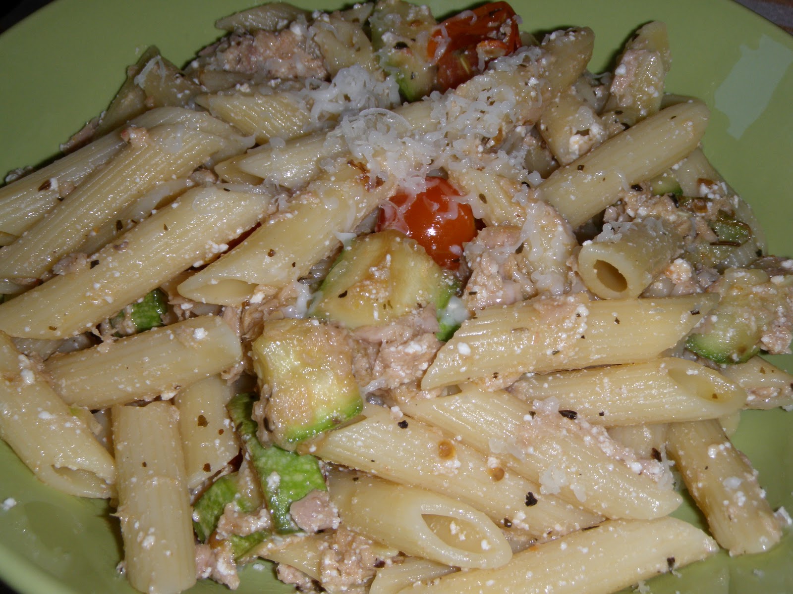 Mis Recetitas Penne rigate con atún y calabacín