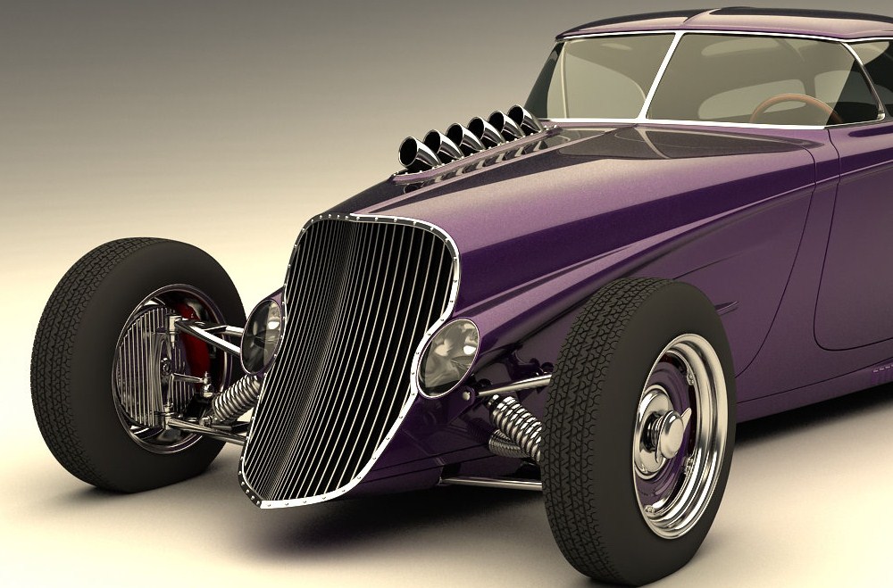 Bo Zolland's Cadillac powered 33 -34 hot rod colored and perfect pictures
