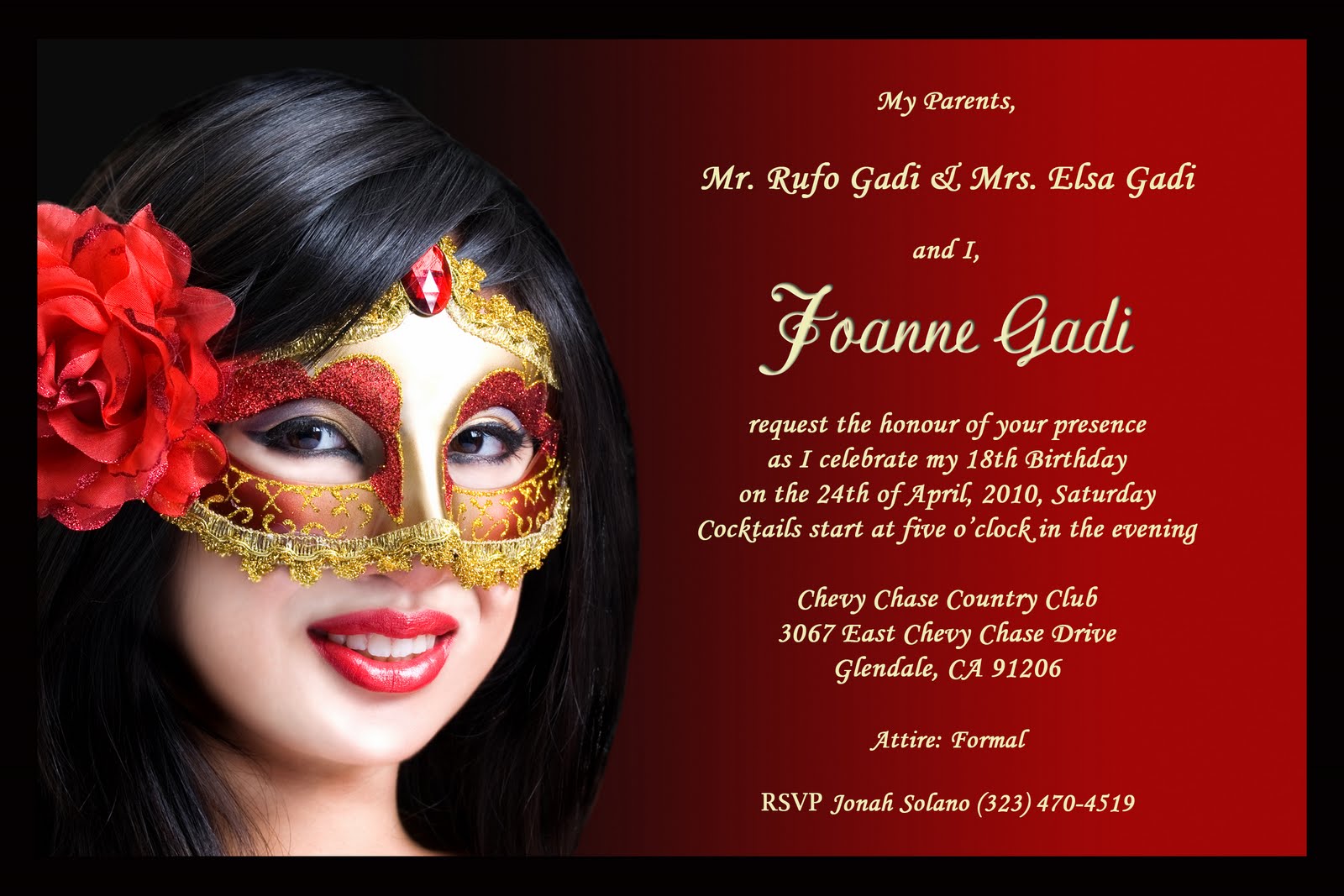sample debut invitation card wordings