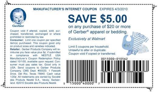 gerber manufacturer coupons