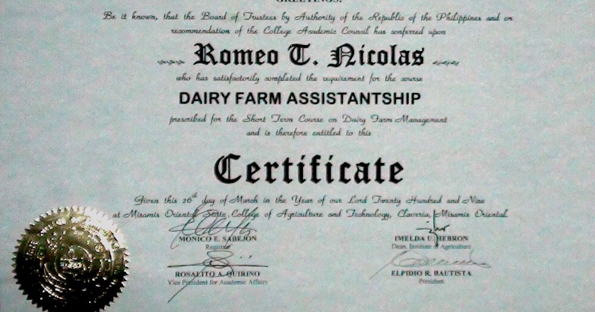 nichols farming blog My Dairy Farming Certificates