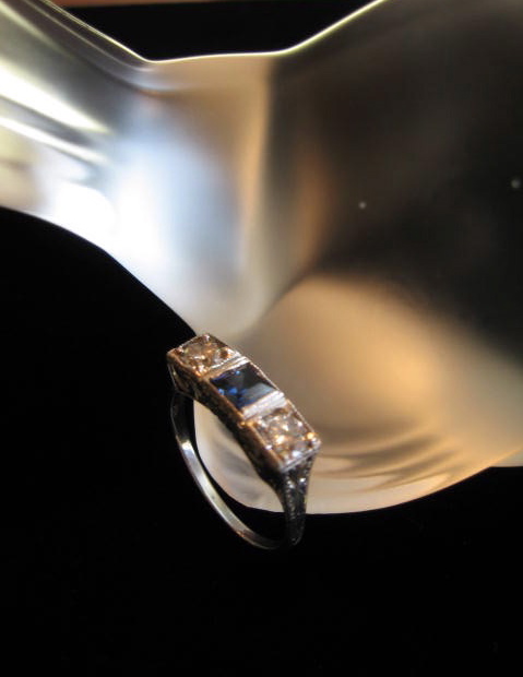 c. 1920 Diamond & Sapphire ring