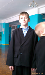 Nikolas in his school uniform