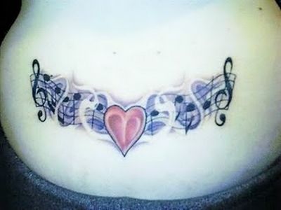 music heart tattoo. music heart tattoo.