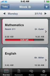 IPA App Classes Timetable