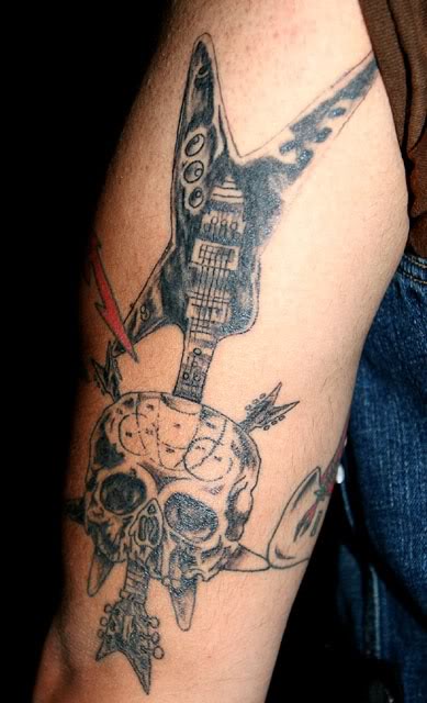 Skull Tattoo and Guitar