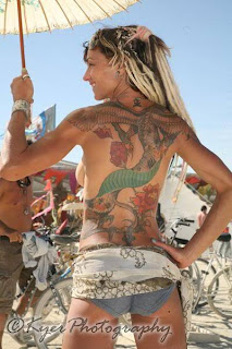 Girl Tattoo On Lower Back