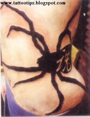 Spider Tattoo on Back man Body