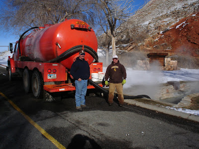 Hot Springs State Park, snow removal in Thermopolis, Wyoming