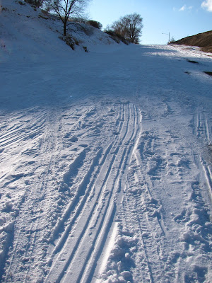 snow sledding hill in Thermopolis, Wyoming