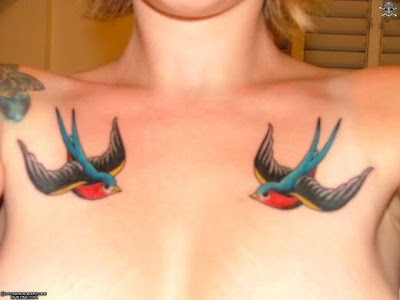 Sparrow Bird Tattoo Design Twin Bird Tattoo Design on Sexy Woman