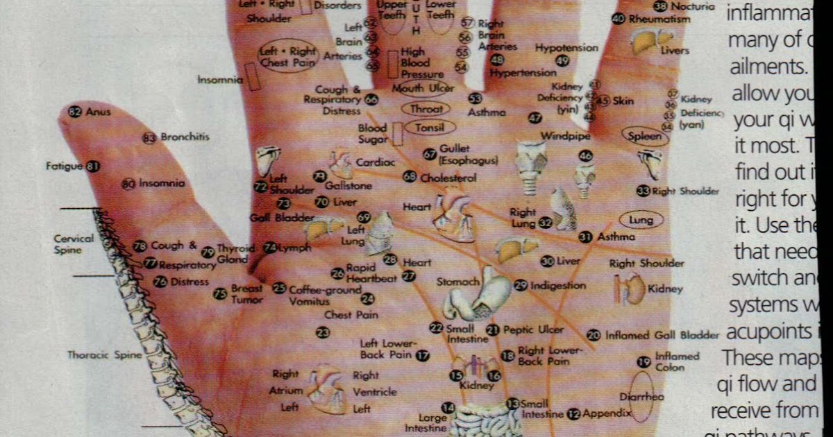 Gesundheit! Acupressure/Reflexology Hand Chart