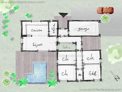 plan de maison contemporaine - Plan de construction de maison Planimage