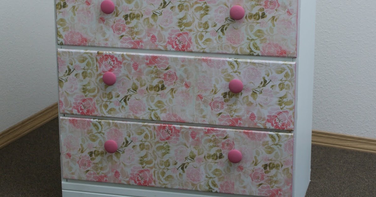 Ruffles and Roses Upcycled Dresser using decorative paper Tutorial!