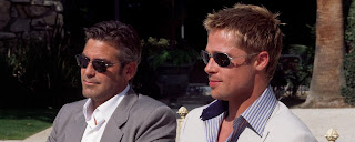 George Clooney and Brad Pitt Dual Monitor 2560x1024 desktop
