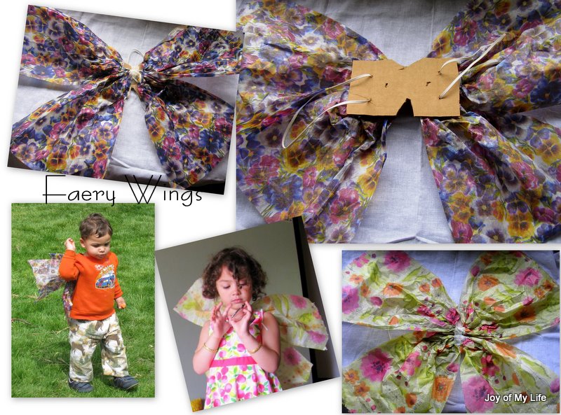 how to make tissue paper flowers for kids. Fairy Wings with Tissue Paper,