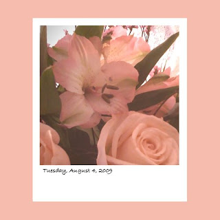 iPhone polaroid, pink flowers