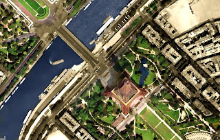 eiffel tower, google satellite