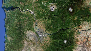 google map, art journaling, Portland, Columbia River, Mt. St. Helens