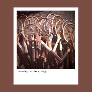 Antiques By The Bay, vintage tennis rackets, iPhone polaroid