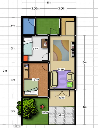 Desain Rumah Gratis on Desain Rumah Terbaru Ukuran 6x12   Beritaspot