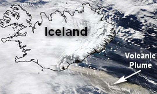 pictures of iceland volcano eruption 2010. Iceland Volcano Satellite