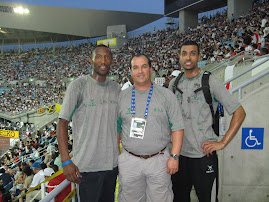 Coach M.Bouhouche with two best KSA long jumper  : Mohamed  S. Al Khuwaildi & Ahmed F. Binmarzouq.