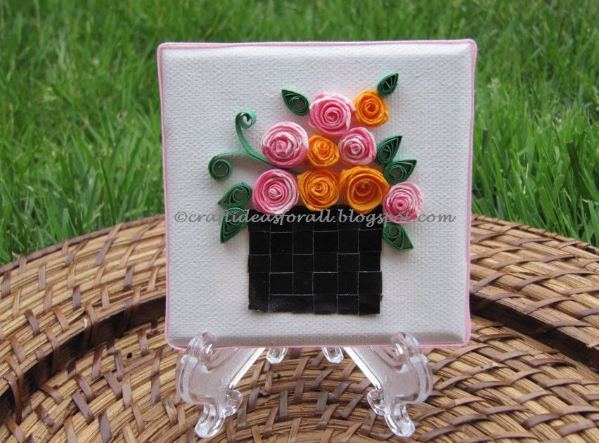 Craft Ideas for all Mini Canvas Art Basket of Roses