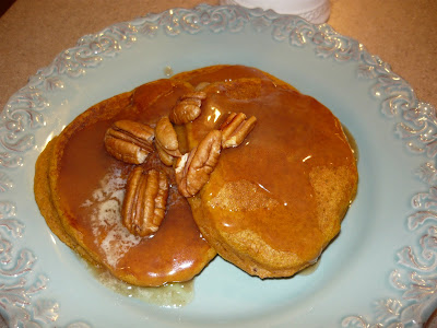 Pumpkin Pancakes with Apple Cider Syrup