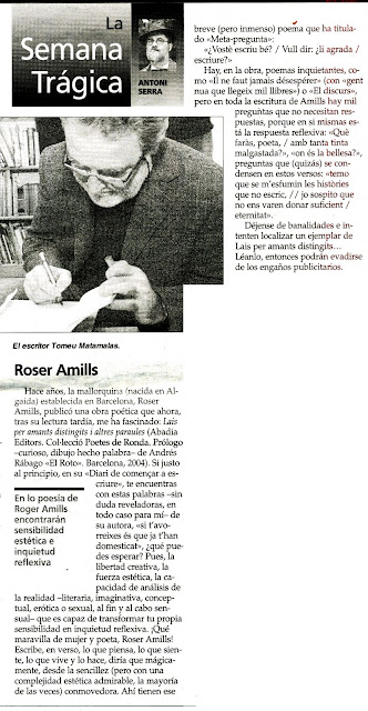 Ressenya d'Antoni Serra - Roser Amills, escritora mallorquina