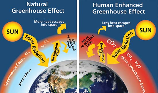 adding greenhouse gases,