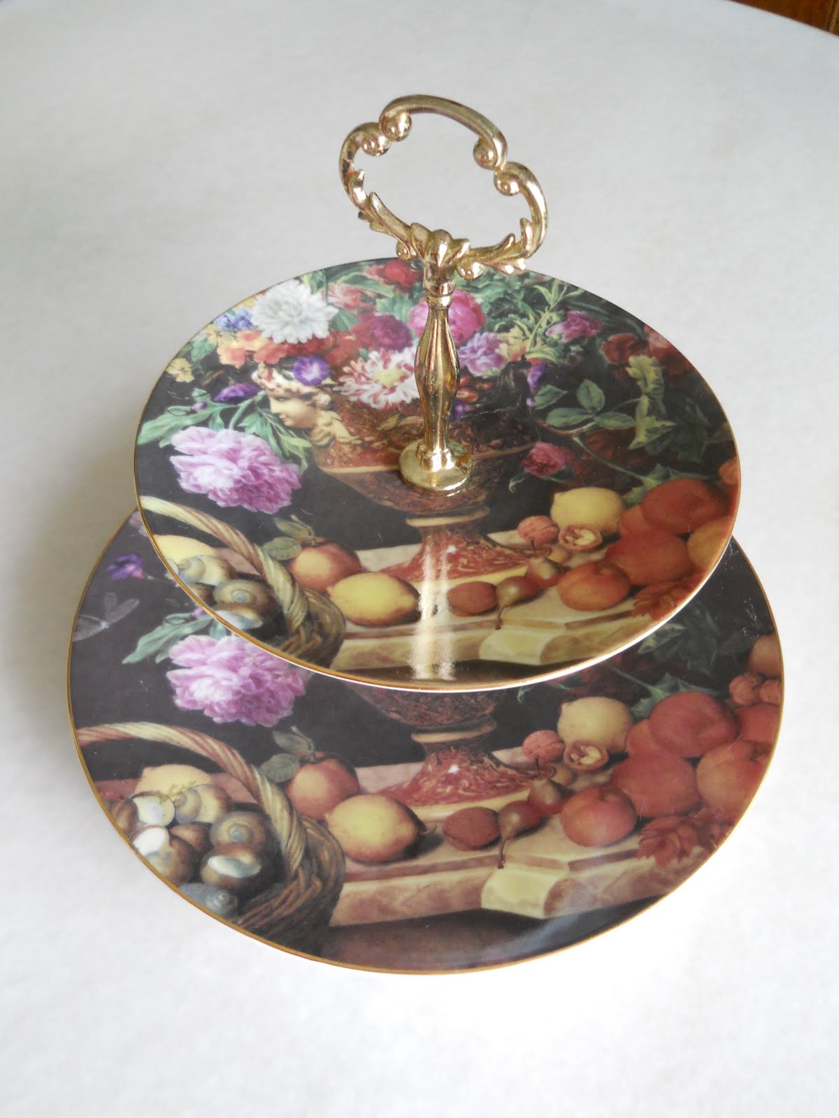 Country Treasures 2 tiers cake serving plate from Czech for SALE