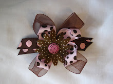 Pink and Brown Bow #B2
