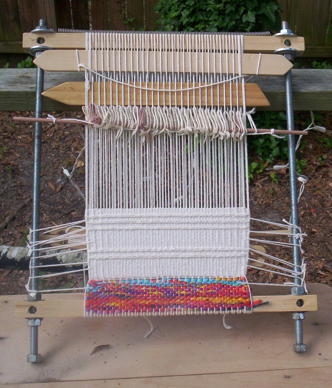 Earth Baskets New small tapestry loom all warped up