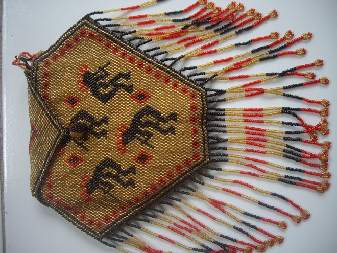 Handcrafted and Sewn, Brilliantly Colored Beadwork, Six-Sided Pattern, Bead Fringes