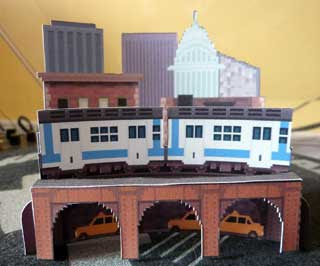 8bit Subway Scene Diorama Papercraft