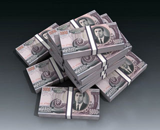 North Korean Won Banknote Papercraft