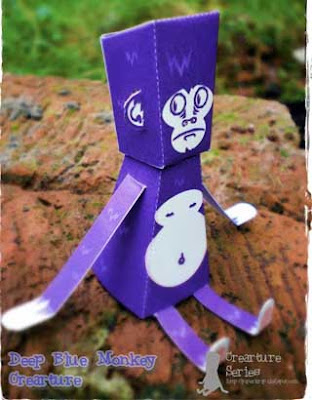 Deep Blue Monkey Papercraft