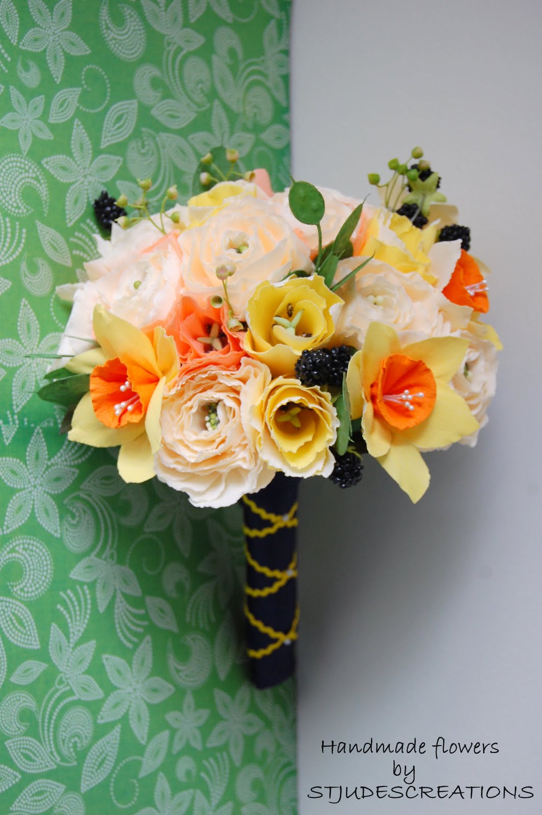 Daffodil wedding bouquet Handmade PaPer FloweRs by Maria Noble