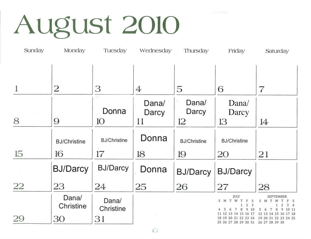 GECA Carpool New Calendar
